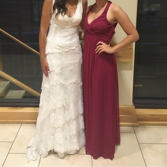 Beautiful maxi dress magenta colour (size 3/4) - Picture 4 of 4